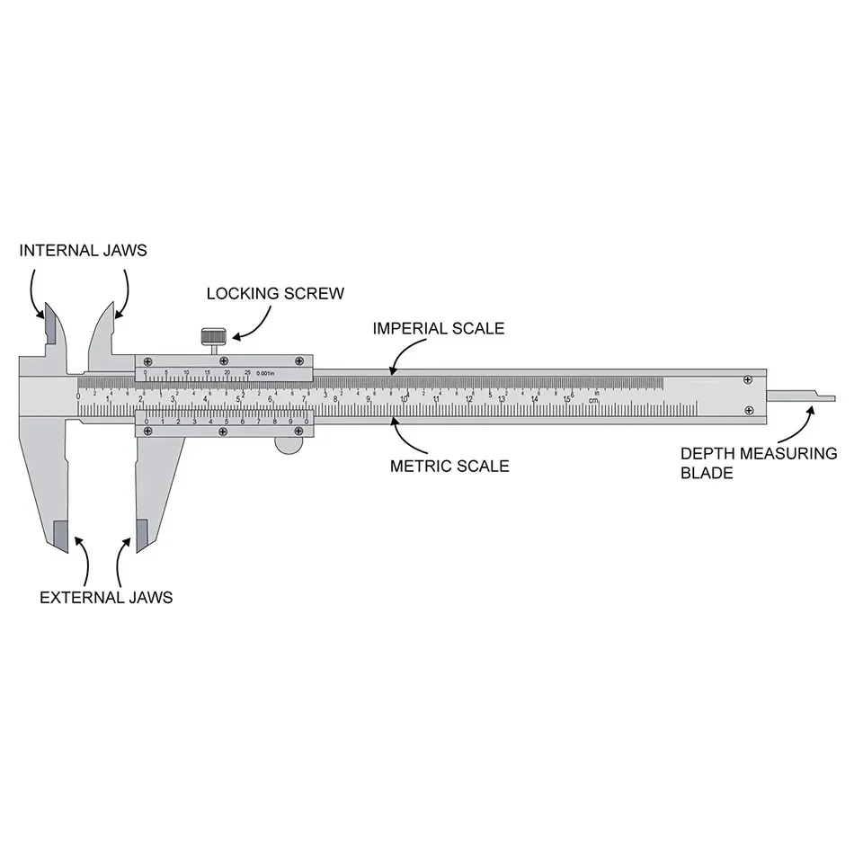 Stainless Steel Vernier Caliper 0-150mm Locking Screw Vernier Caliper Stainless Steel by BeBosLook