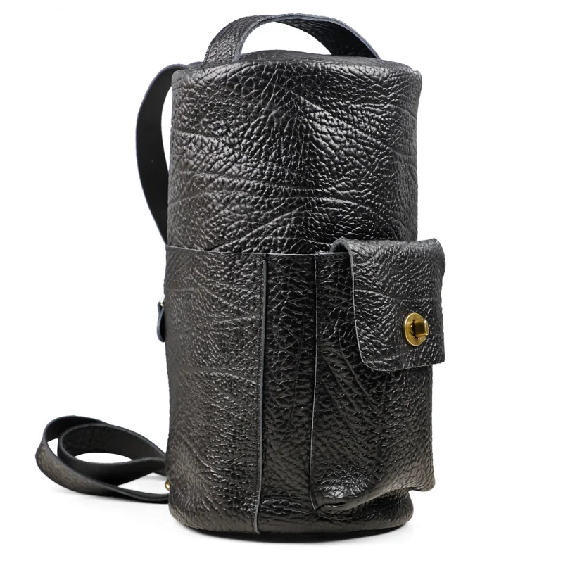 

Thicken Genuine Leather Cylindrical Crossbody Bag Leisure Messenger Shoulder Bags Cowhide Male Travel Hiking Daypack for Men