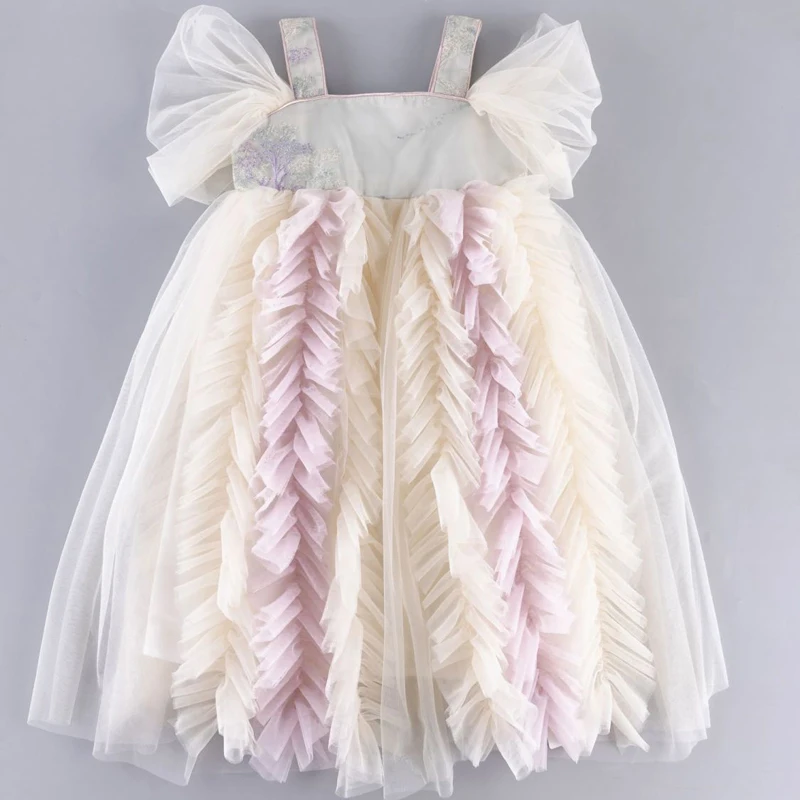 

Summer Backless Wedding Ball Gown Slip Dress Girls Kids Sets Princess Sweet Gauze Skirts Birthday Party Kids Childrens Clothing