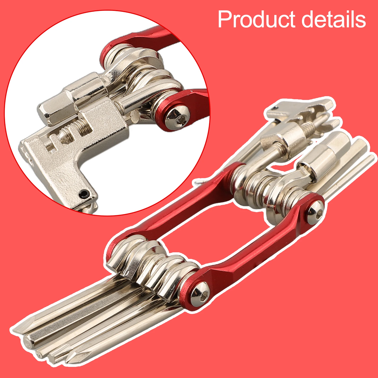 1pc Repair Tool Bicycle Multi-Function Repair Tool Set Mountain Bike Chain Cutter Screwdriver 11-In-1 Design Bicycle Accessories