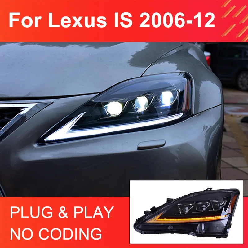 

1 Pair LED Headlight Assembly for Lexus IS250 IS300 2006-2012 Plug and Play with LED DRL Dynamic Turning Front Headlights