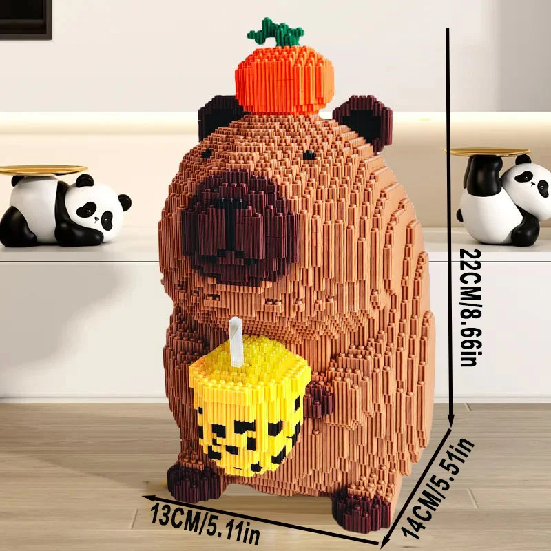 3836 قطعة من ألعاب كاريبارا الكرتونية لشاي البرسيمون اللطيفة، بلاستيك، لغز تجميع النماذج، مناسبة لتزيين الحفلات والغرفة #2