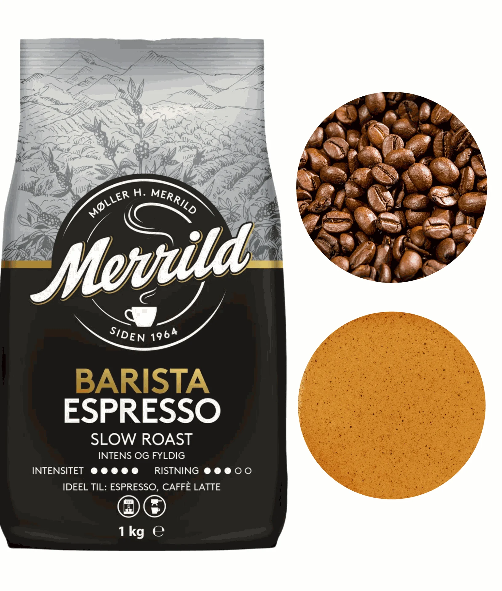 Lavazza Merrild Barista Espresso kawa ziarnista intensywna 1kg