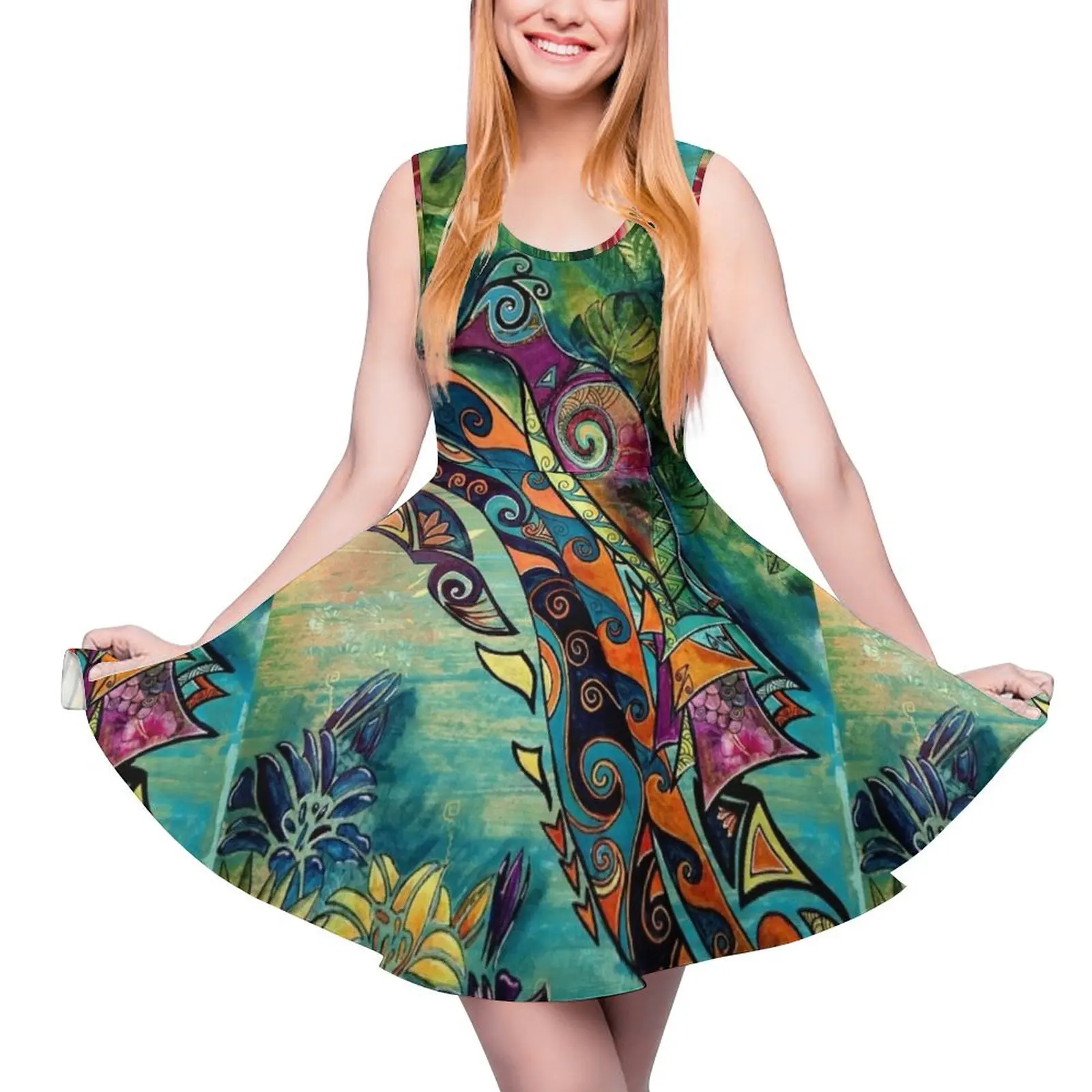 

Tui bird Sleeveless Dress birthday dress for women evening dress ladies