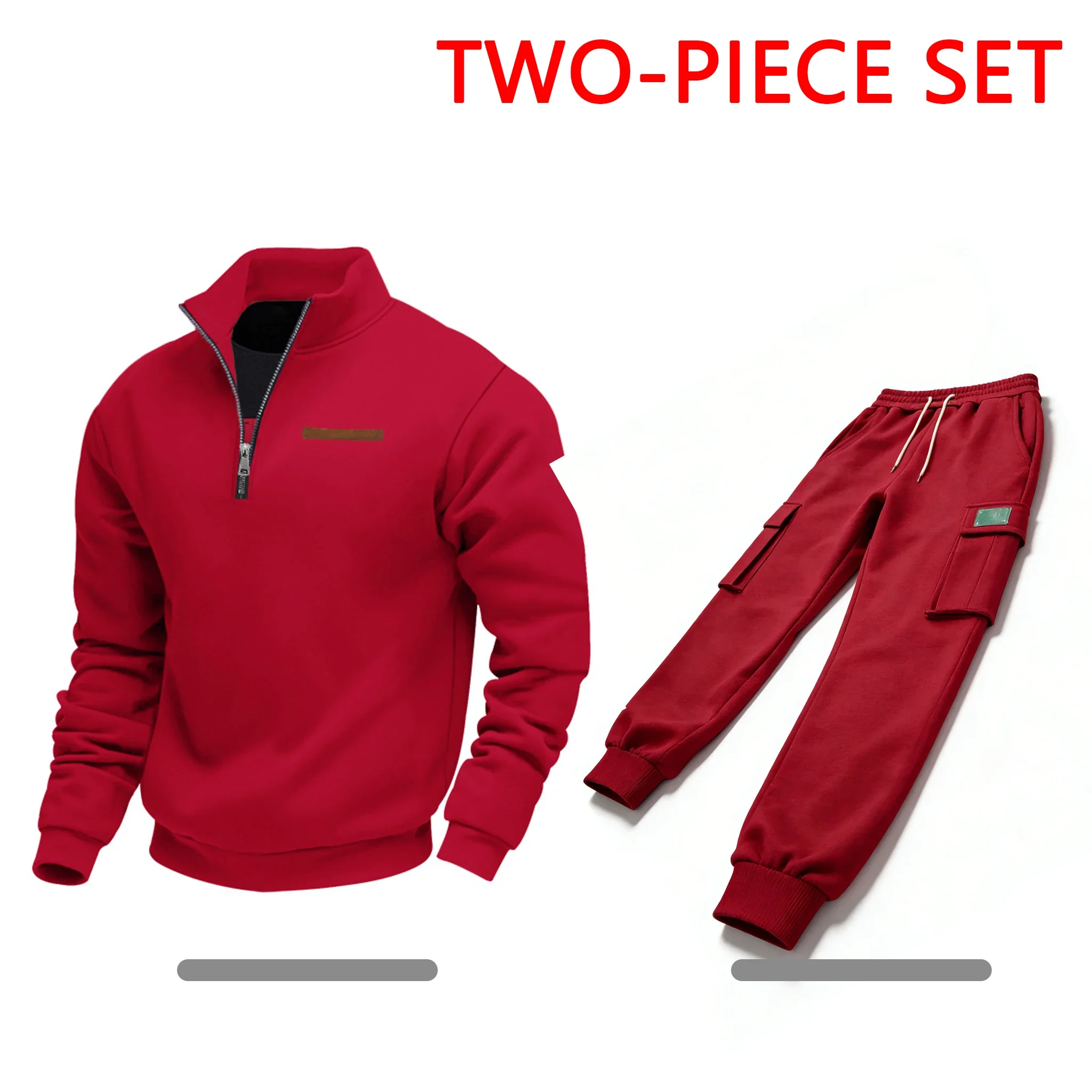 

Men's Fleece Tracksuit Set Winter Thickened Hoodie Pants Jogging Suit Outdoor Sportswear Casual 2 Piece Set Jogging Suits Man