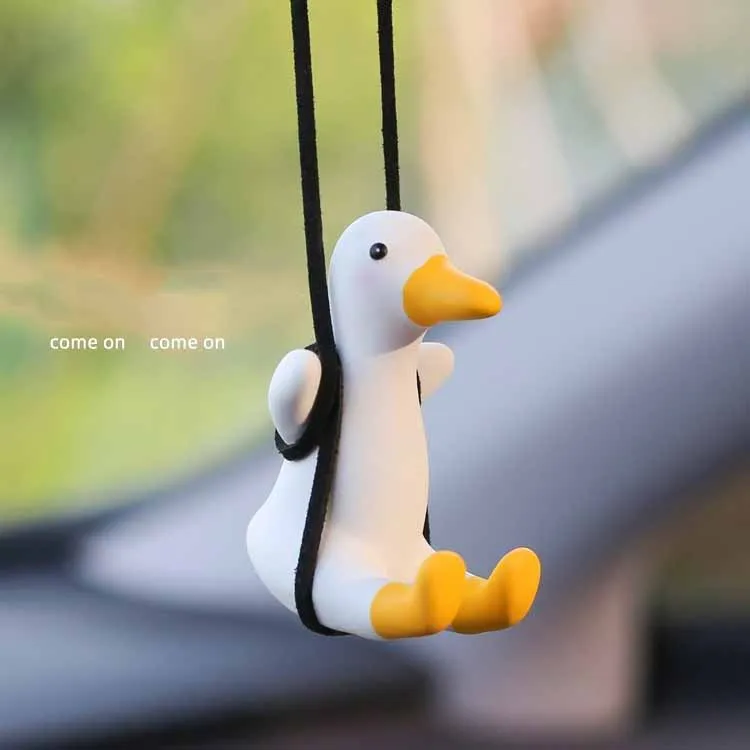 Creative Ins Small Fresh Cute Duckling Swing Series Car Pendant Rear-view Mirror Pendant Car Interior Accessories Supplies