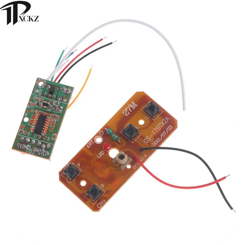 4CH RC Remote Control 27MHz Circuit PCB Transmitter + Receiver Board For RC Car Remote Control Toys Parts Remote Control Module