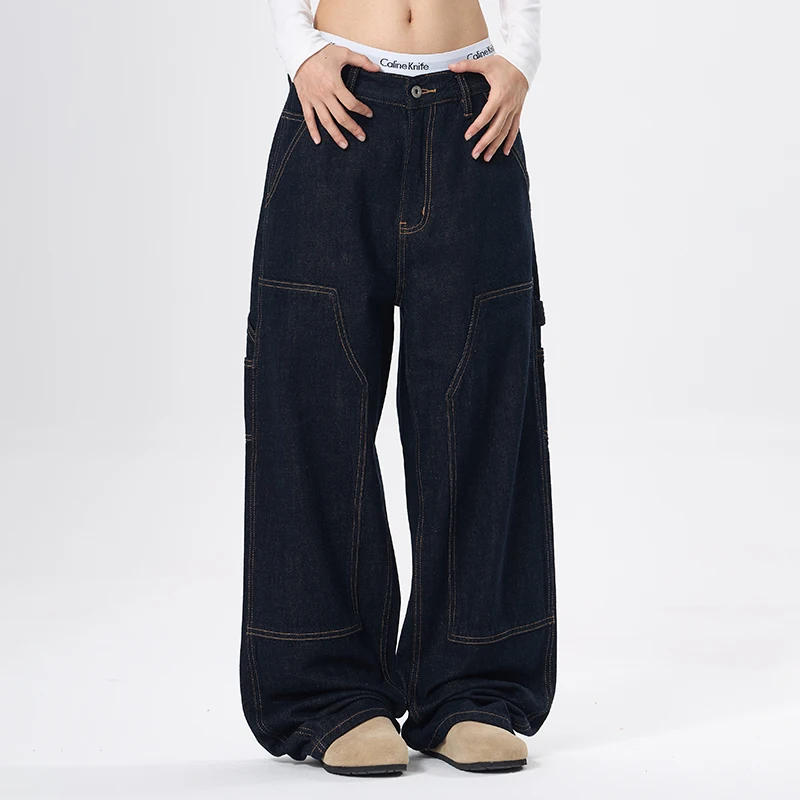 

New Town Guangzhou Men's Spring Straight Leg Casual Jeans Elastic Comfortable Long Trousers Low Waist Drawstring Other Material