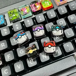 Pokeball Pokemon Keycap Pokemon Ball  Mechanical Keyboard Resin Transparent Keycap Great Master Ultra Safari Ball Gift Style 5