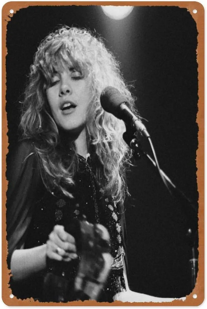 1c,MGSGLHURR Stevie Nicks Music Poster Canvas Wall Poster es Vintage Metal Sign Home Decor Garage Man Cave Wall Art