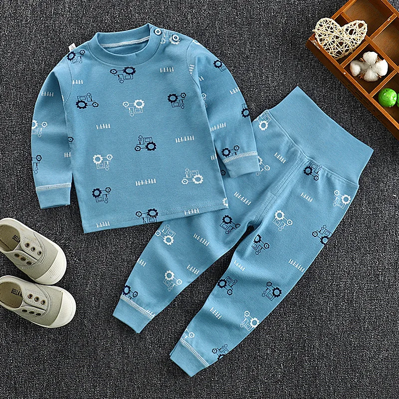 Toddler 2 Piece Sets Spring Autumn Baby Girl Boy Clothes Casual Cotton Cartoon Cute Tops+Pants Boutique Kids Clothing BC2292