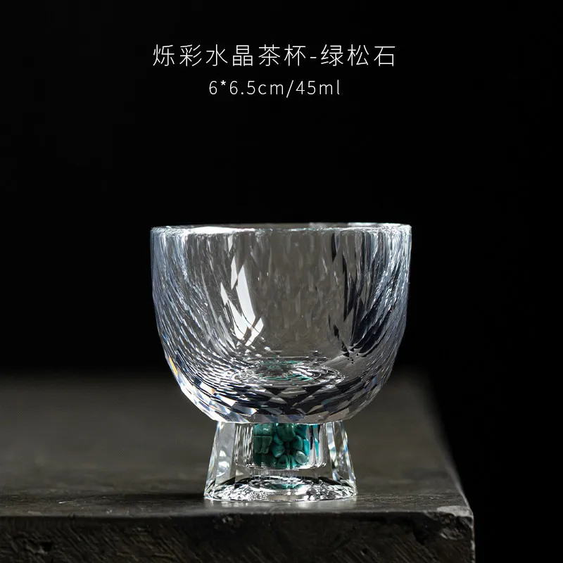 

CX shiny crystal teacup Kung Fu tea set tea cup, exquisite high-end anti-scalding glass