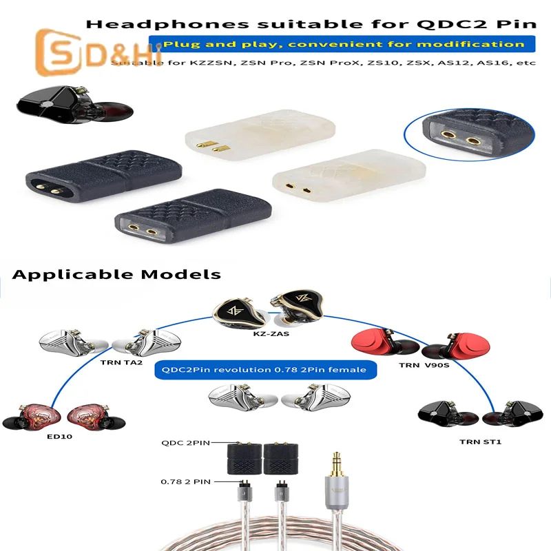 1 шт. 0,78 мм «мама» к QDC «папа» адаптер для наушников для KZ ZSN ZSN Pro ZSN Pro X ZS10 ZSX AS12 AS16 конвертер