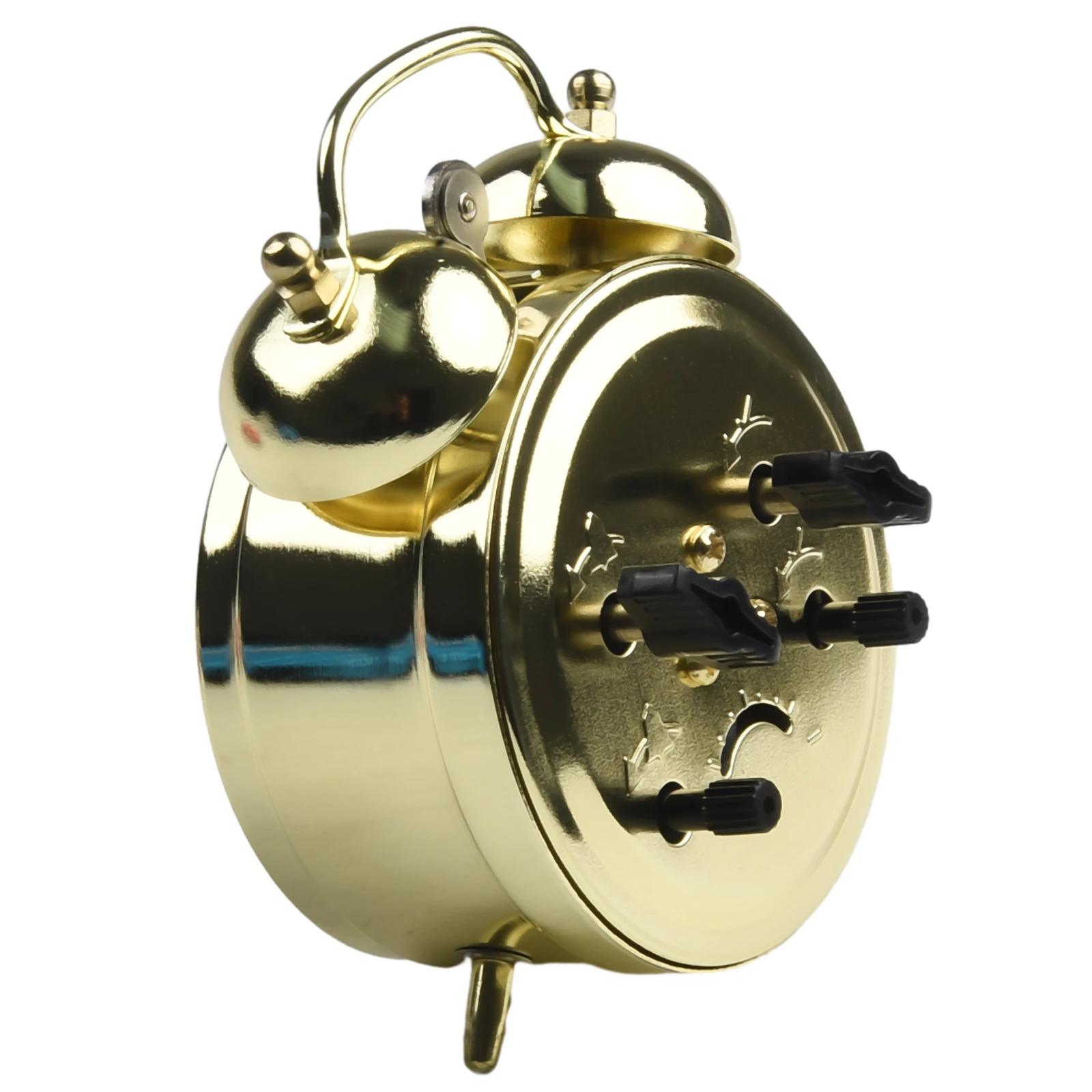 7cm for retro Horseshoe Rerto Mechanical Travel Alarm Clock Gold Windup Metal Housing Classic Peter Clock Home Decoration