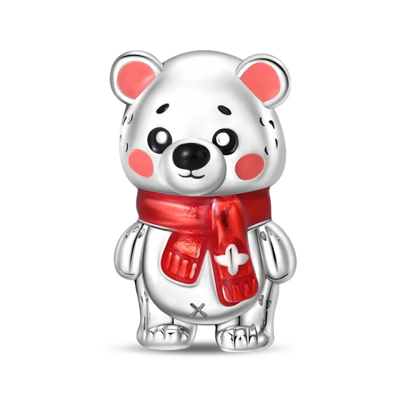 

New 925 Sterling Silver Warm Little Bear Charms Beads Fit 3mm Original Bracelet DIY Women Exquisite Anniversary Jewelry Gifts