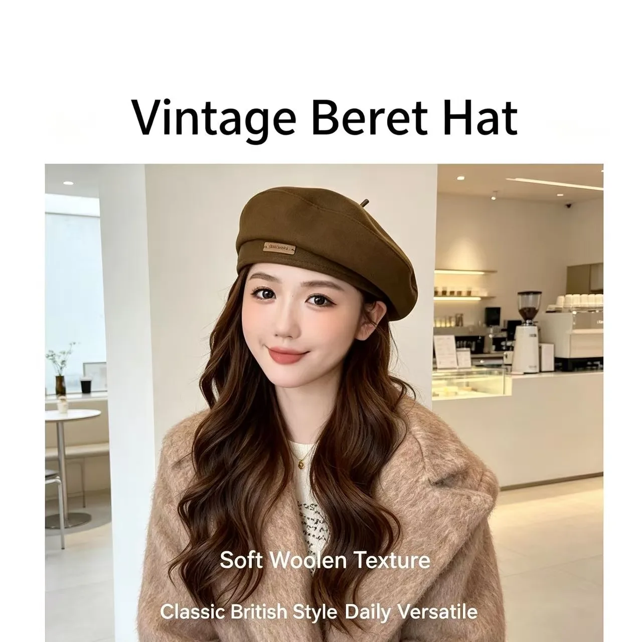 Autumn Winter Woolen Beret Women Retro British Painter Artist Caps Ladies Elegant Solid Color Panama Beret Hats Streetwear