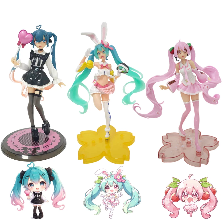 Anime HATSUNE MIKU series: Yami‑kawaii miku,Easter Bunny miku,Sakura Hatsune Miku Figure Model Collect Xmas Halloween Toys gift