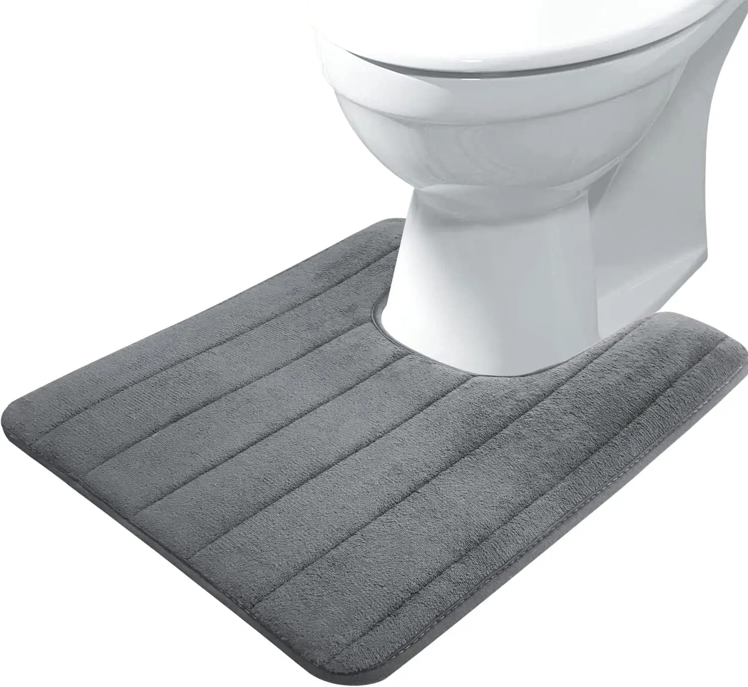 

U-Shaped Bath Mat Memory Soft Foam Bathroom Rugs Non Slip Water Absorption Bathroom Carpet Dry Fast Toilet Mat Contour Floor Mat