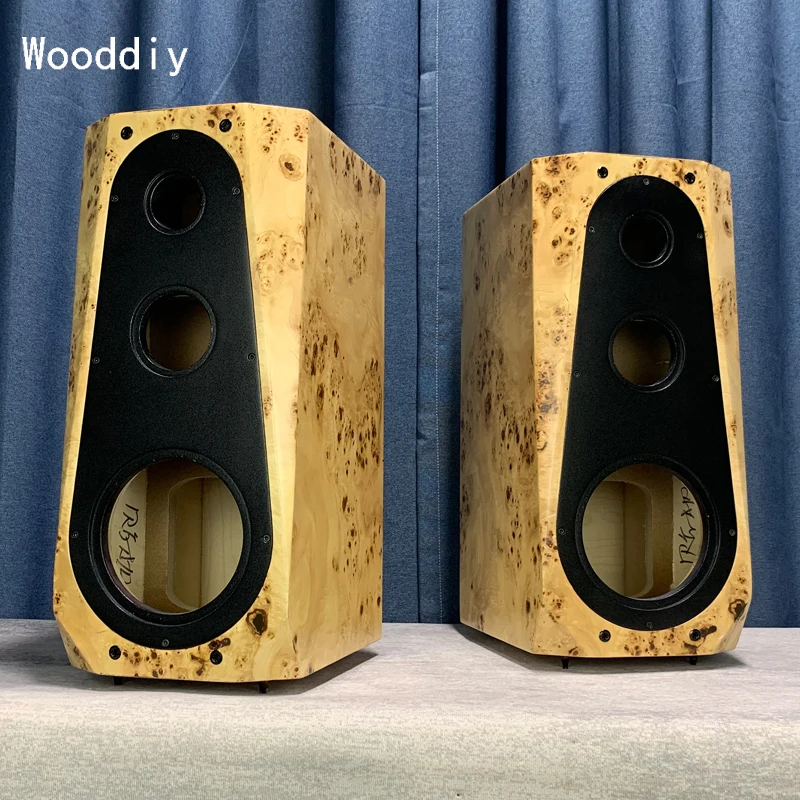 Wooddiy مخصص 6.5 بوصة 8 بوصة ثلاثية الاتجاه خزانة مكبر الصوت صندوق فارغ لوحة يربك سوداء زوج واحد قذيفة شطبة لا لمعان MBH-B3 #4