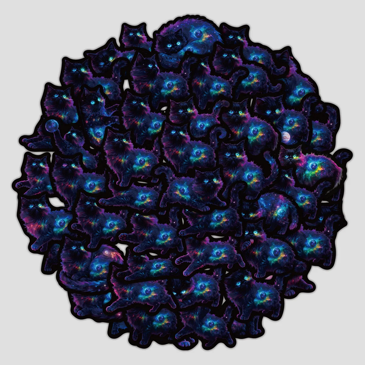 

10/50PCS Starry Sky Style Little Cat Graffiti Stickers Animals DIY Toys Secret for Scrapbook Travel Bag Aesthetic Decals