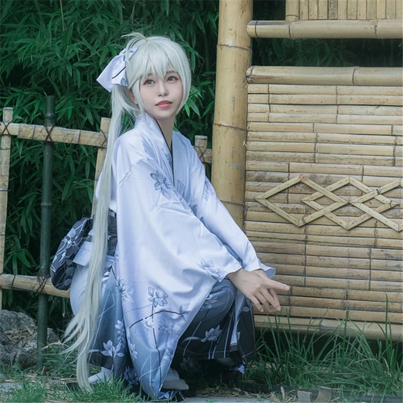 Tradycyjna japońska Yukata drukowana dziewczyna Haori kwiecista sukienka kimono Anime kostium do odgrywania ról szata/szlafrok/szlafrok imprezowy