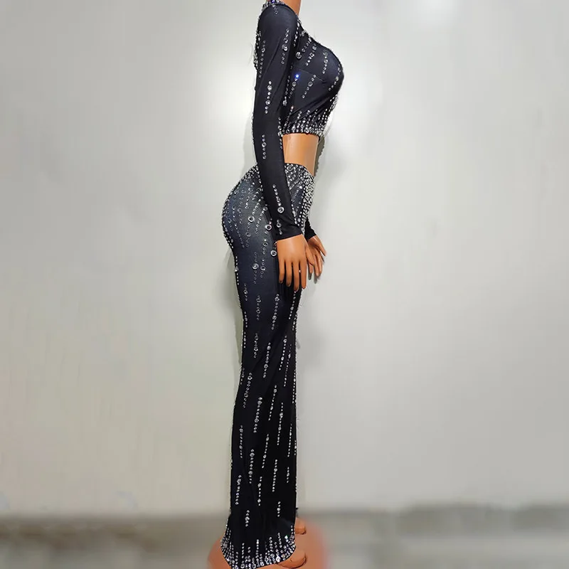 زي أنثى المغني ملهى ليلي بار كامل الماس سليم صالح فستان المغني حفلة موسيقية مأدبة حفلة Vestidos Largos أنيقة فييستا موهير