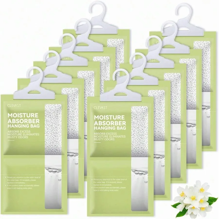 

CLEVAST Moisture Absorbers Packets 10 Pack, Dehumidifier Bags For Closet, Scented Hanging Humidity Absorber In Wardrobes, Bedro