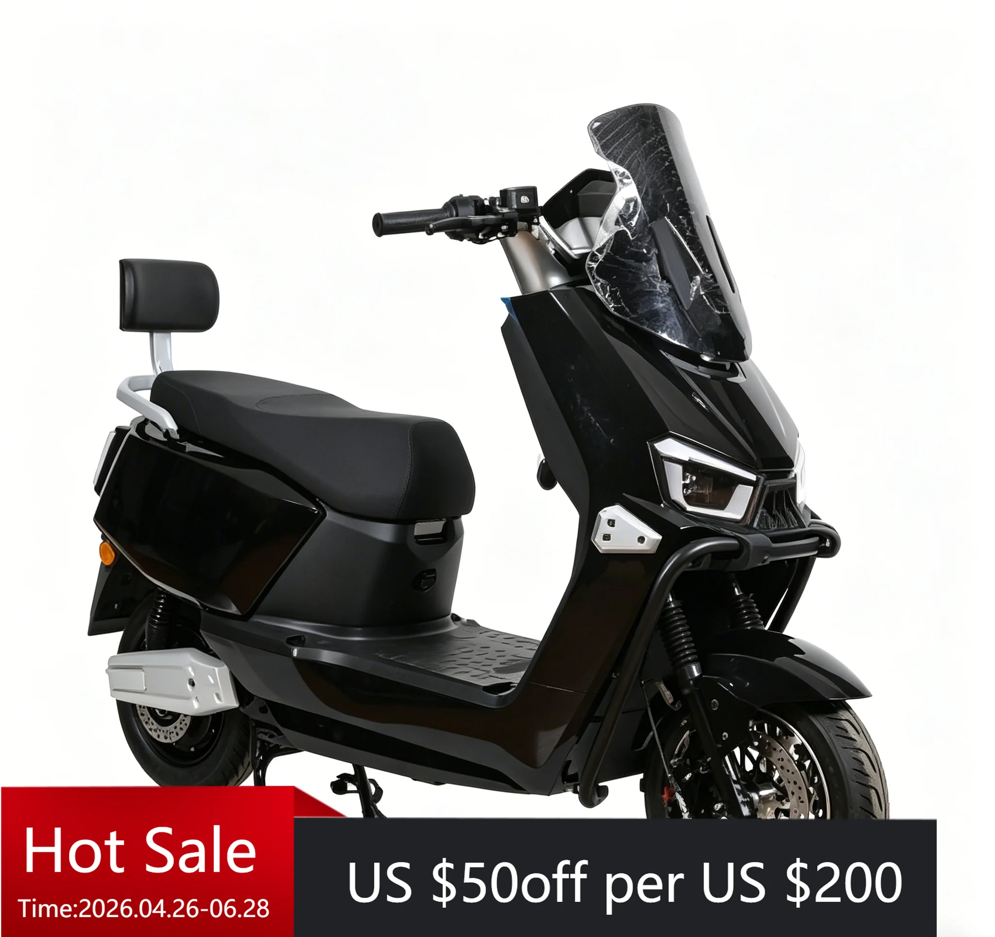 

Direct sales black electric scooter motorcycle 2000W 60V 20Ah lithium battery 60km/h fast delivery