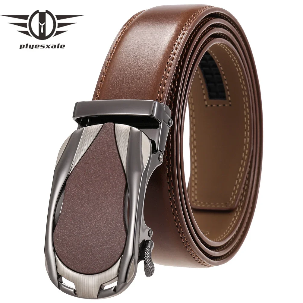 Plyesxale Genuine Leather Belts Men High Quality Automatic Buckle Belts For Men 3.5cm Width Male Belt Cinturones Hombre B1292