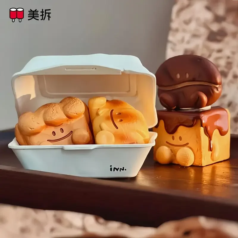 MEI CHAI Mini Series Resin Ornaments Bread Coffee Beans Croissants Toys Doll Cute Anime Figure Desktop Ornaments Gift Collection