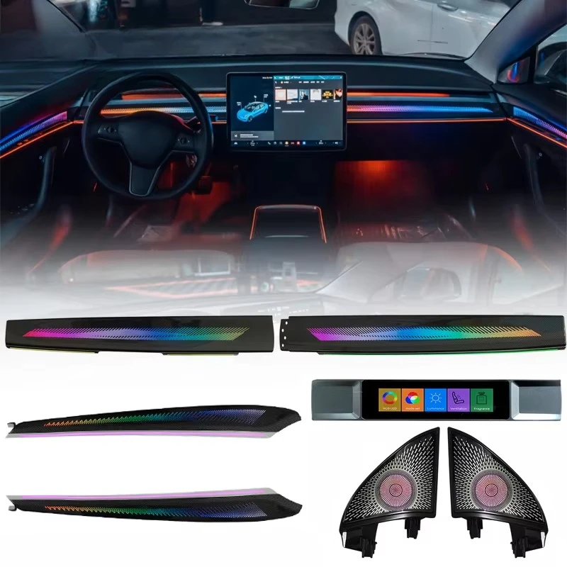 

SJC Car Interior Light Kit Is Upgrade for Model 3 Model Y 2020-2023 Models Featuring Dynamic Symphony Ambient Lighting