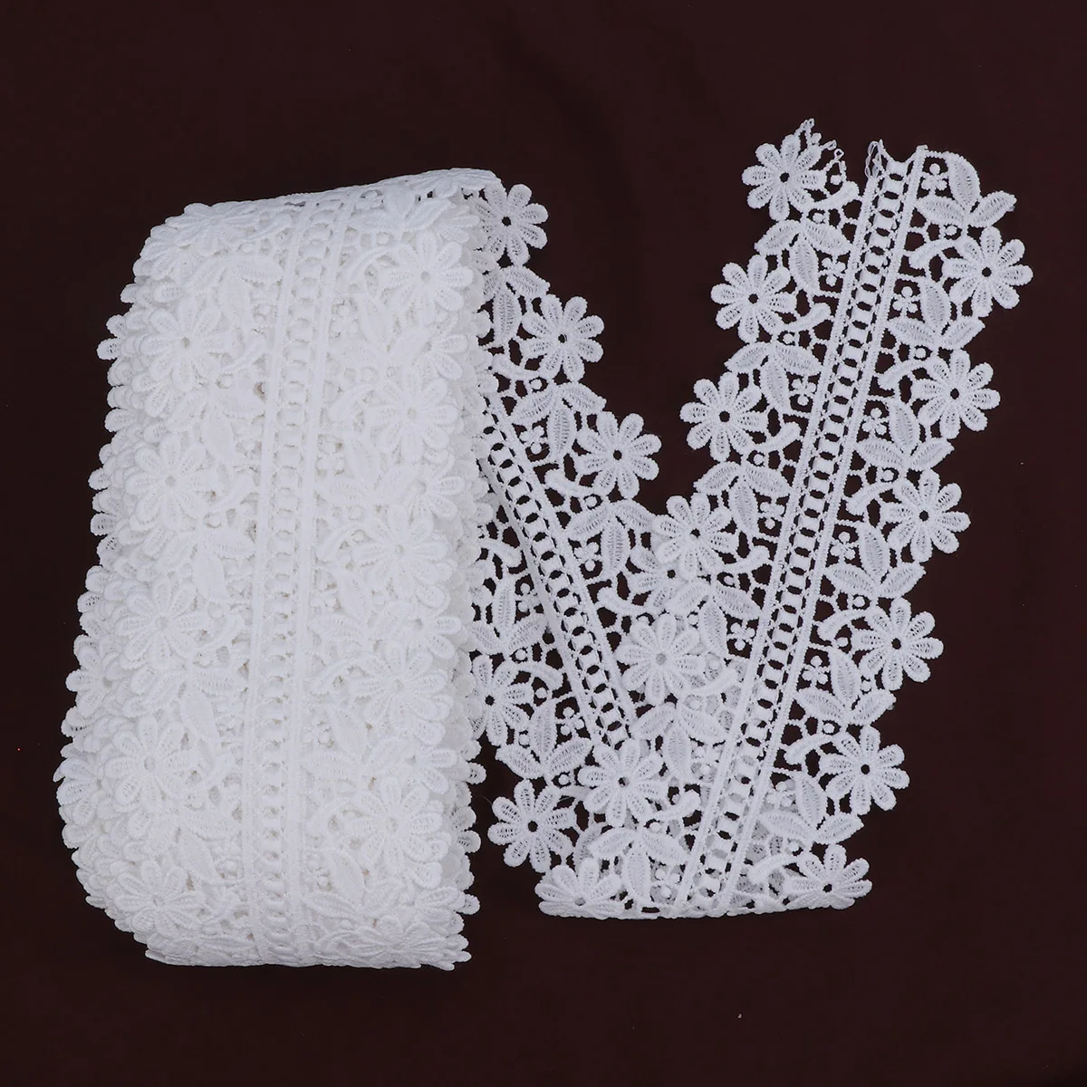 Vestido de novia de encaje blanco de 10 yardas, apliques bordados de lentejuelas, borde decorativo, fibra de leche, bolsas de regalo suaves y cómodas, cestas