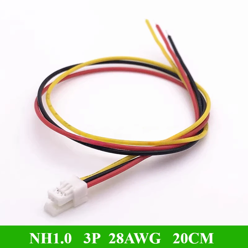 20/50Pcs NH 1.0mm Pitch Single head with Lock Buckle Connector 2P/3P/4P/5P/6P Terminal Wire Length 20cm 28AWG Electronic Wire