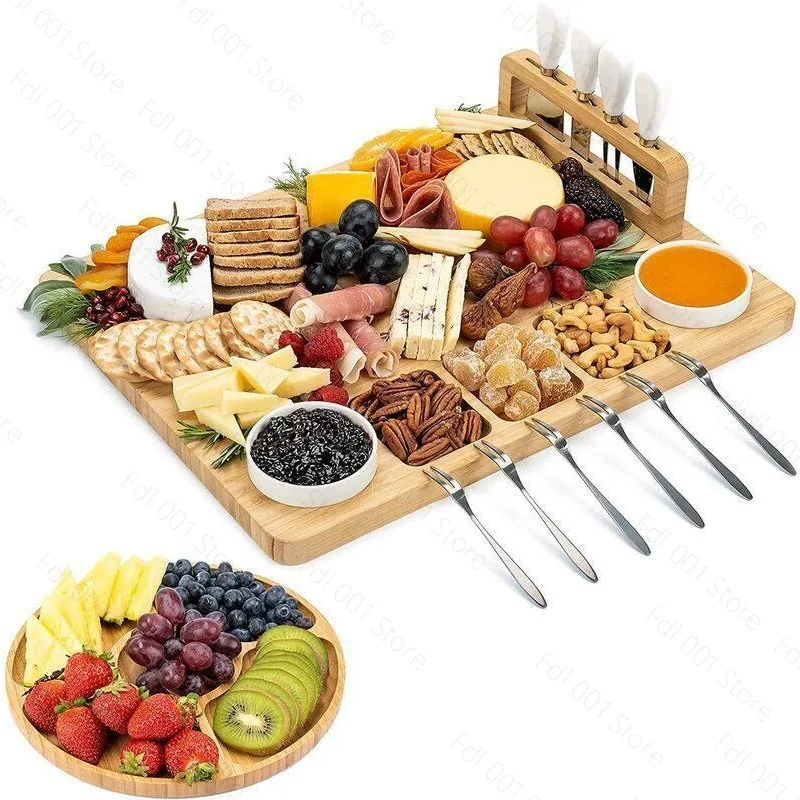 Hot Sale Cheap Bamboo Knife Set Deli Accessories Travel Cheese Board