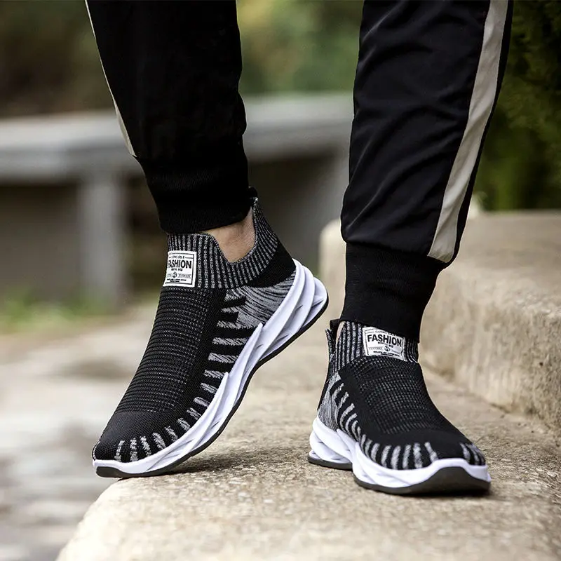 Tênis de corrida leve para homens, tênis esportivos confortáveis, tênis casual, tendência respirável