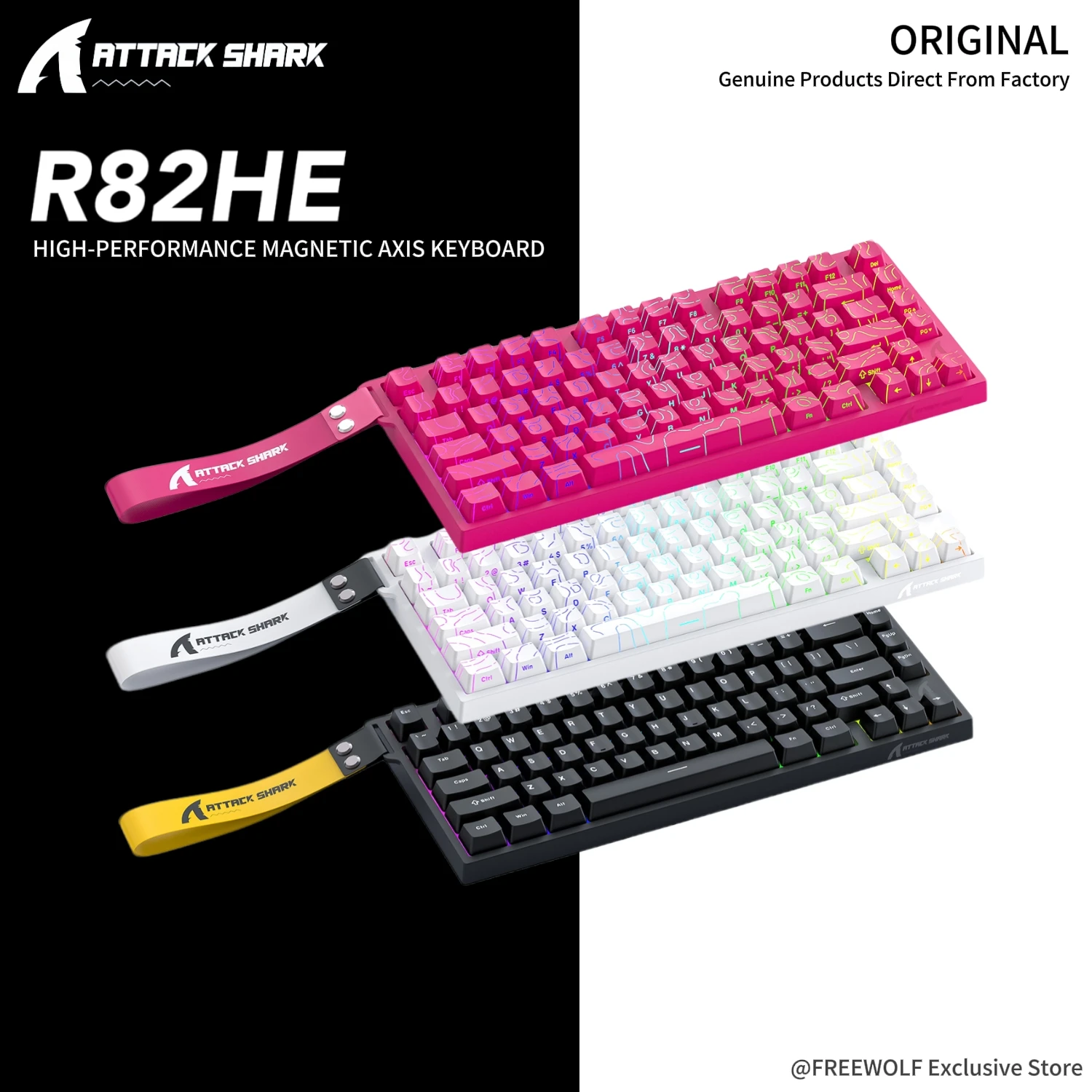 R82HE High-performance Magnetic Switch Wired Keyboard,8000Hz Polling Rate,75% Minimalist Layout Ergonomic Design