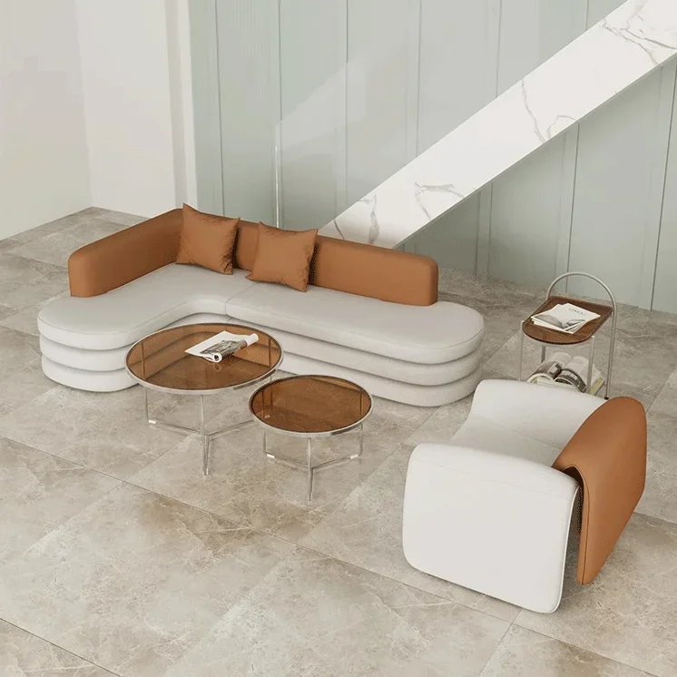 Modern Family Convertible Office Set L-Shape Sectional Sofa with Durable Sponge Filling Sleeper Couch Storage Features