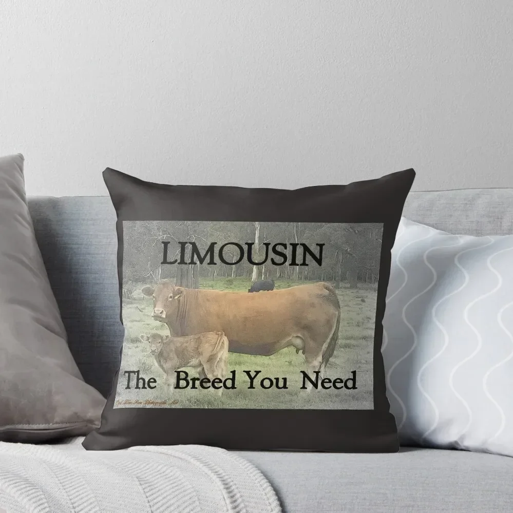 

LIMOUSIN CATTLE, THE BREED YOU NEED , COW AND CALF EDITION Throw Pillow Cushion Cover christmas ornaments 2025 pillow