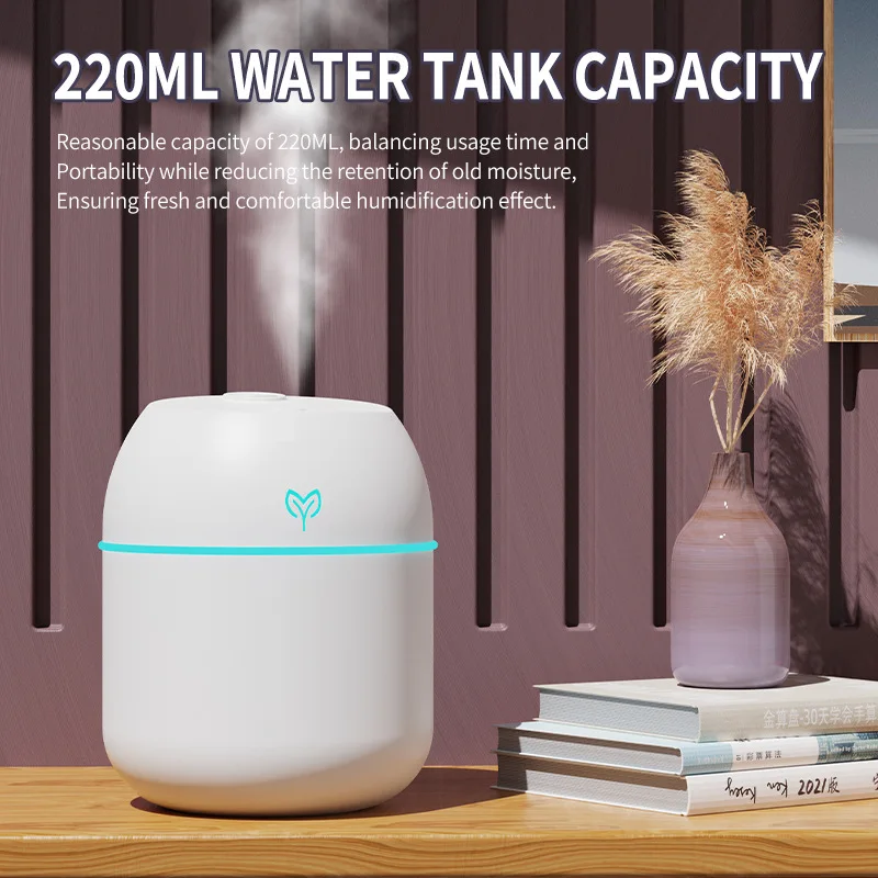 Portable USB Ultrasonic Air Mini Humidifier Essential Oil Diffuser Car Purifier Aroma Anion Mist Maker with LED Lamp Lighting