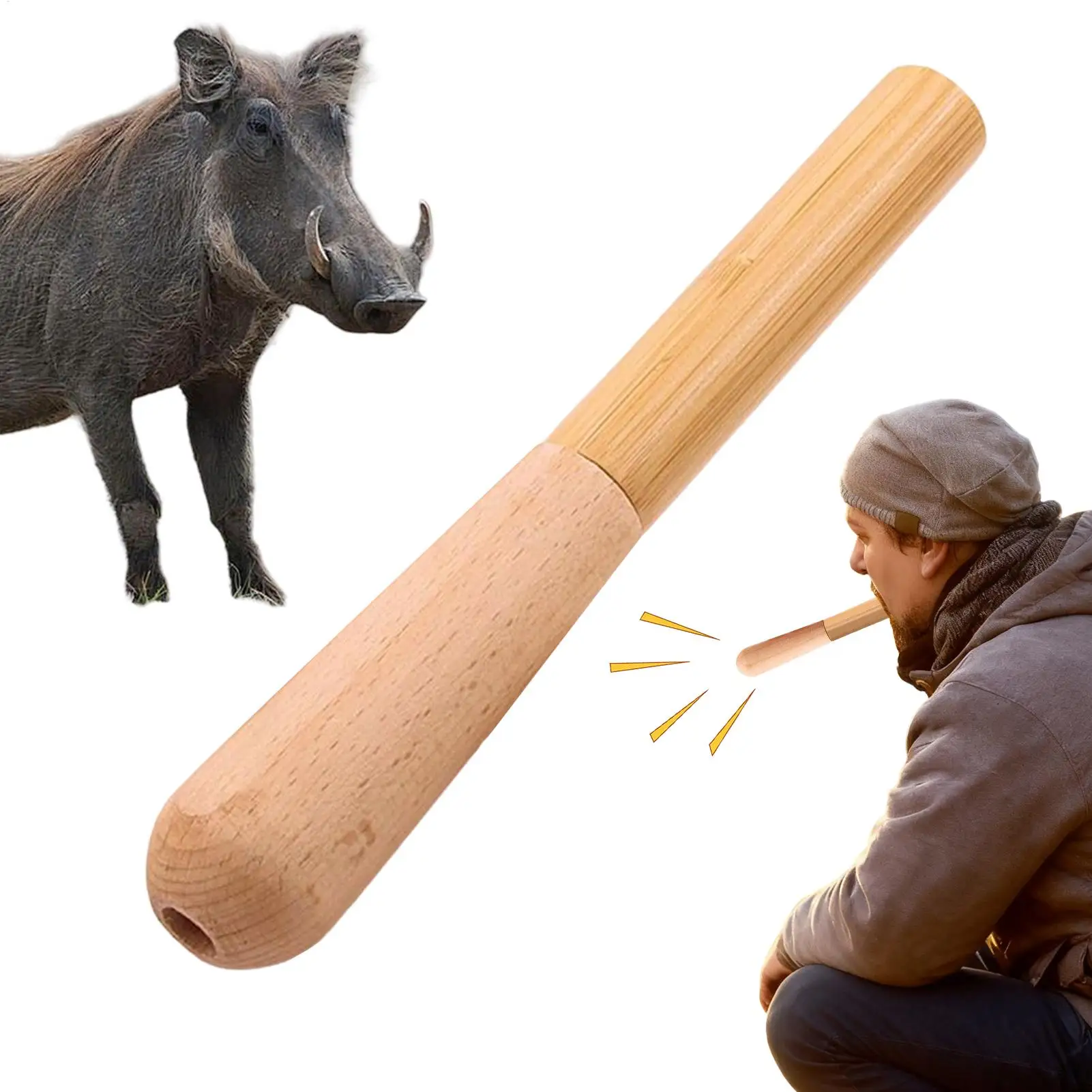 

Wild Boar Call Whistle Wooden Hunting Whistle Imitation Sound Tool for Attracting Hogs, Hunters, Outdoor Camping Gear