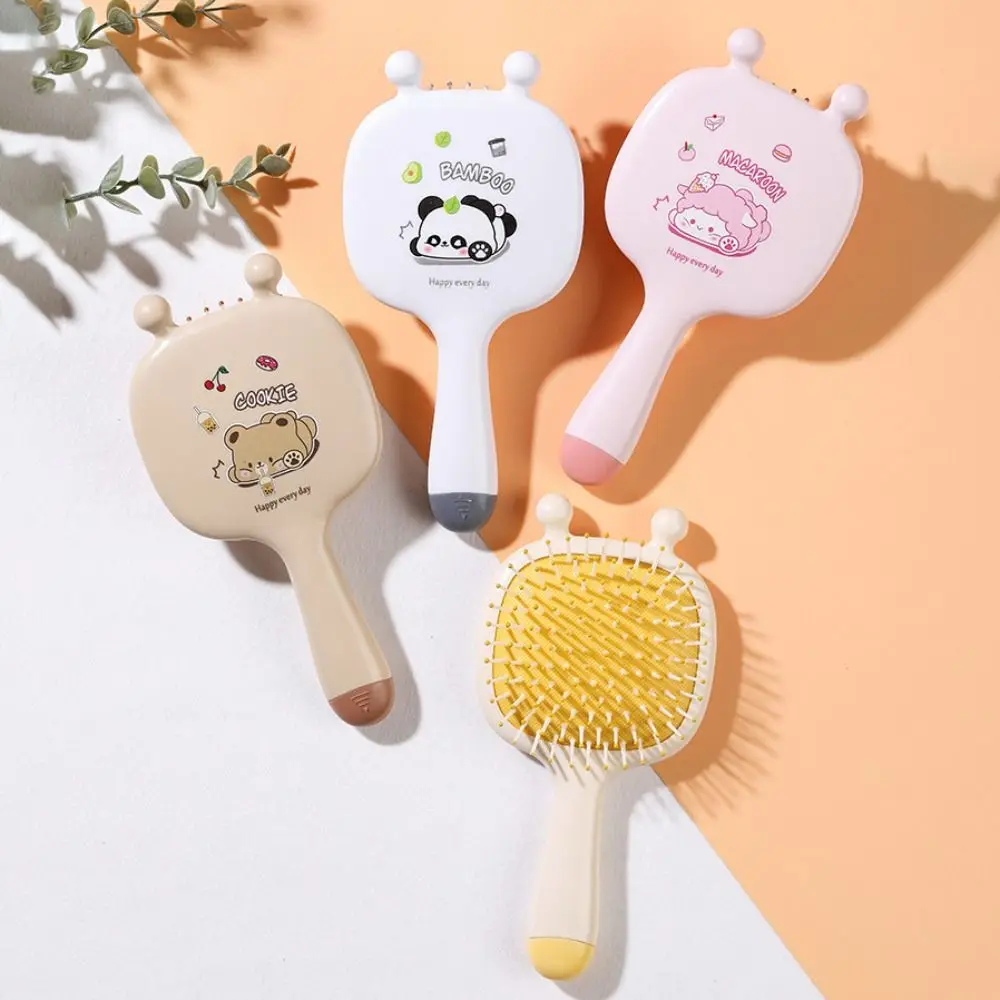 Foldable Panda Air Bag Hair Comb Letter Print Chicken Cartoon Massage Comb Anti Static Durable Bear Ear Hair Brush Outdoor