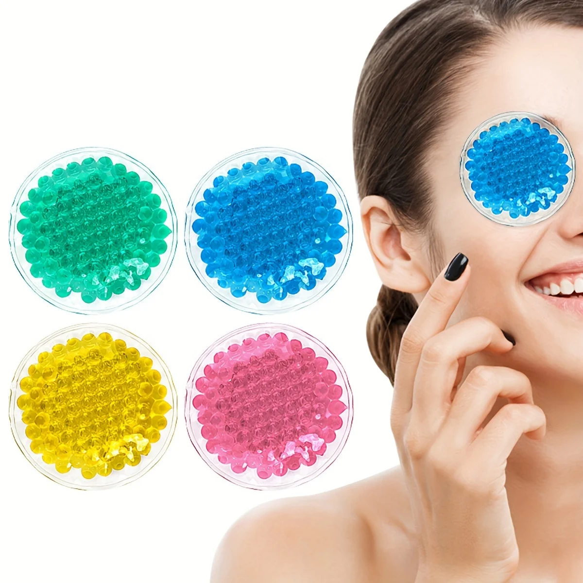 

Reusable Hot & Cold Compress Eye Pad Round Swelling Eye Strain Relief Cooling Ice Gel Eye Pack For Men Women Ice Gel Eye Pack