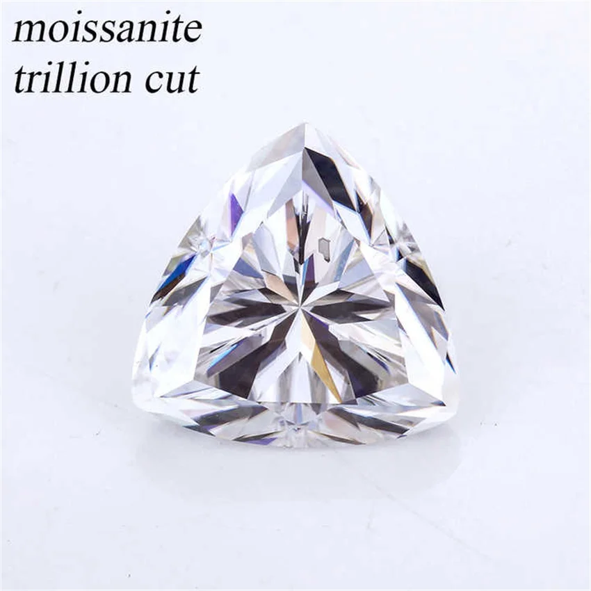 Tbestone 0.1-5ct Trillion Cut Moissanite Gemstone Triangle Shape D Color VVS1 Pass Positive Lab Grown Moissanite Diamond Tester