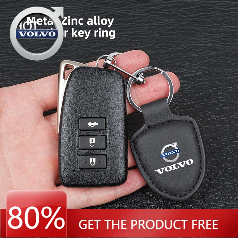 

Emblems 2026 New For Volvo Leather Car Keychain logo Styling Key Chain Rings Auto Accessories For Volvo Rdesign V60 V40 XC90 S60