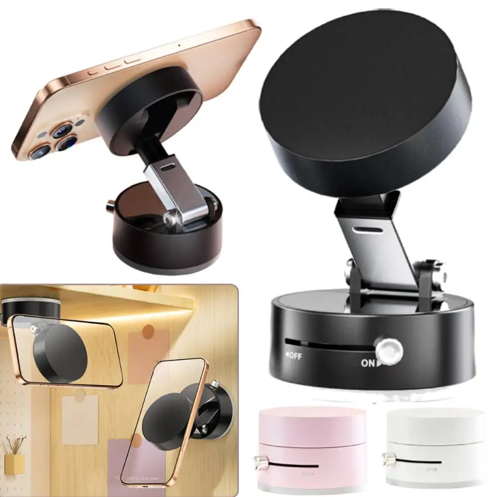 

Magnetic Vacuum Car Phone Holder Folding Adjustable Vacuum Suction Phone Holder Car Magnetic Phone Holder for Magsafe iPhone