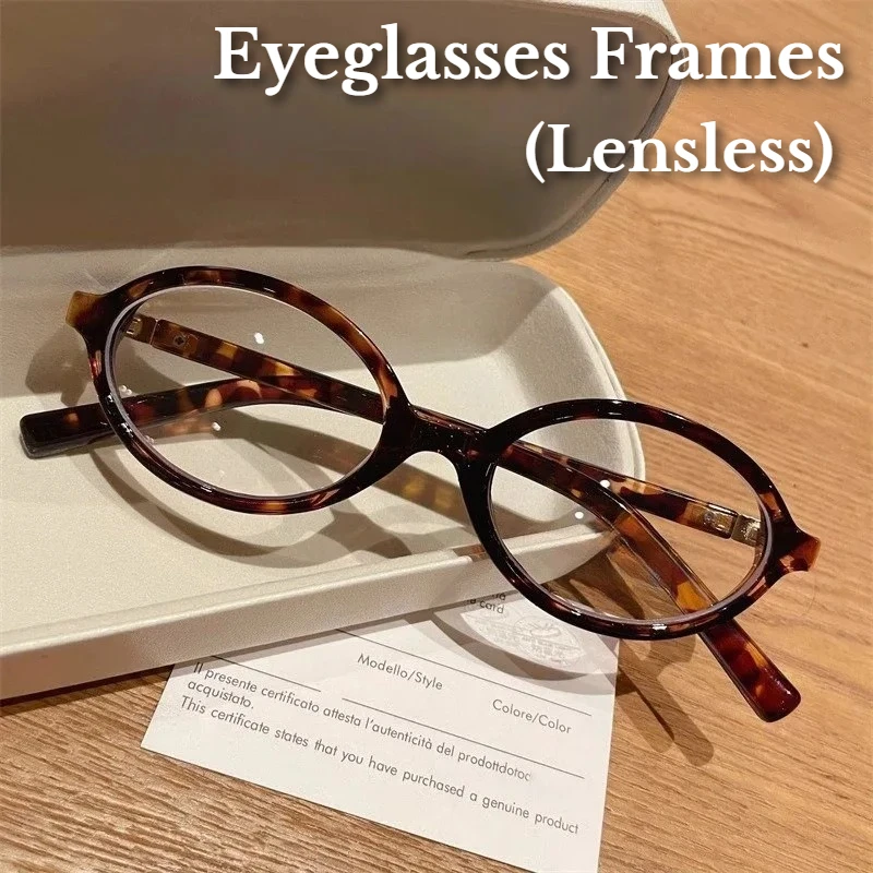 

Fashionable Oval-frame Eyeglasses Frames Korean-style Comfortable and Durable Frames Without Lenses Street Photography Props