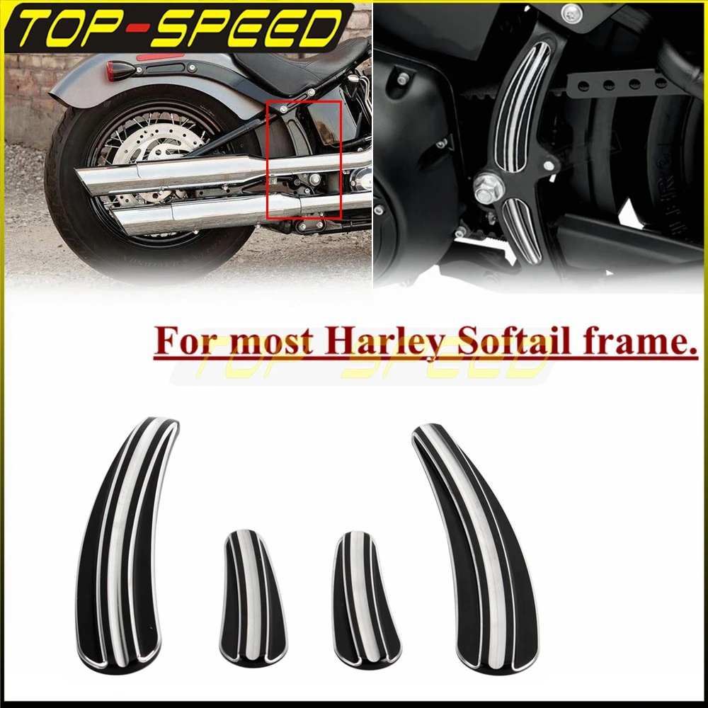 Motorcycle Cerved Swingarm Frame Insert Set For Harley Most Softail FLS FLSTN FXSTC FLSTC 2008-2017 Slim Deluxe Heritage Custom