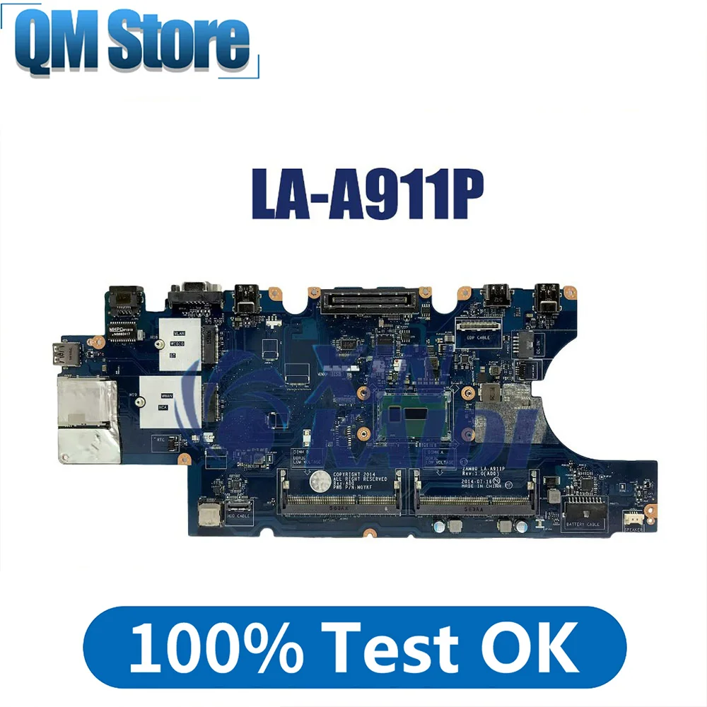 Notebook Mainboard For dell Latitude 15 5550 E5550 CN-0V82HM V82HM LA-A911P Laptop Notebook Motherboard with I3-5015U CPU