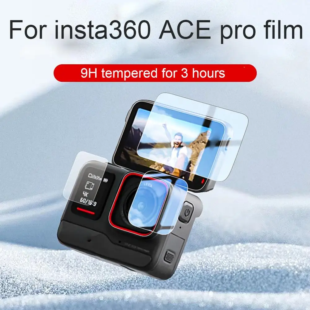 Acessórios anti-riscos para Insta360 Ace Pro HD, protetor de tela ultra clara, filme de vidro temperado