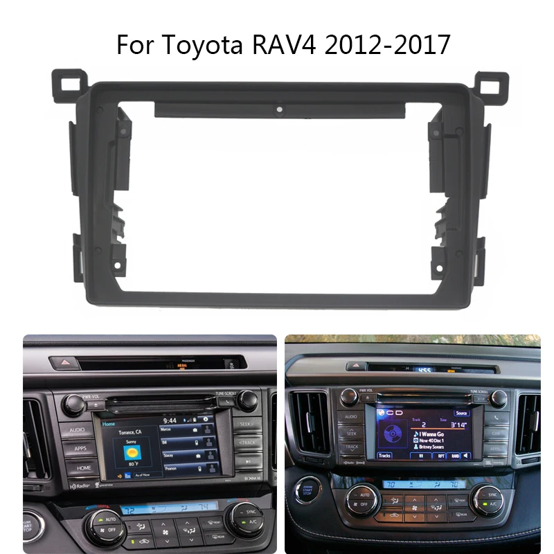 Car Radio Frame Kit Cable Wire Adapter For Toyota RAV4 RAV-4 2012-2017 Auto Stereo Plastic Panel Fascia Mount Bezel